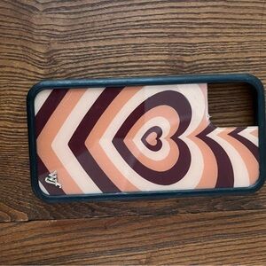 Wildflowers Heart Pattern Phone Case - Brown and Pink